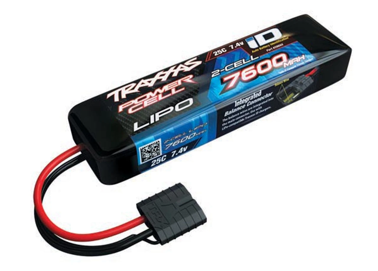 Traxxas 2S "Power Cell" 25C LiPo Battery W/iD Traxxas Connector 7.4V/7600
