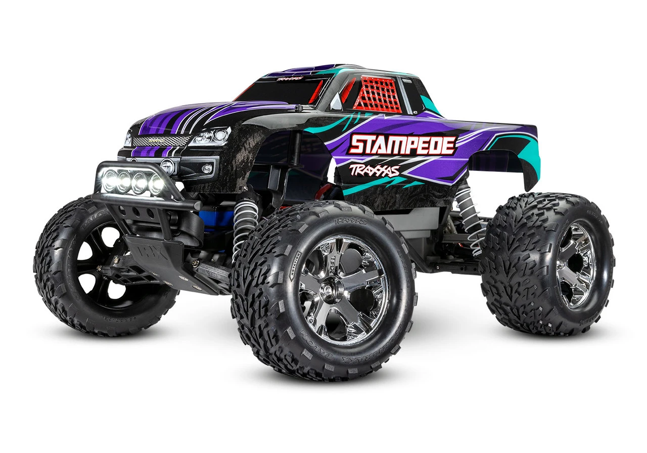 Traxxas Stampede 1/10 RTR Monster Truck W/XL-5 ESC, TQ 2.4GHz Radio, Battery & DC Charger, LED Lighting (Purple)