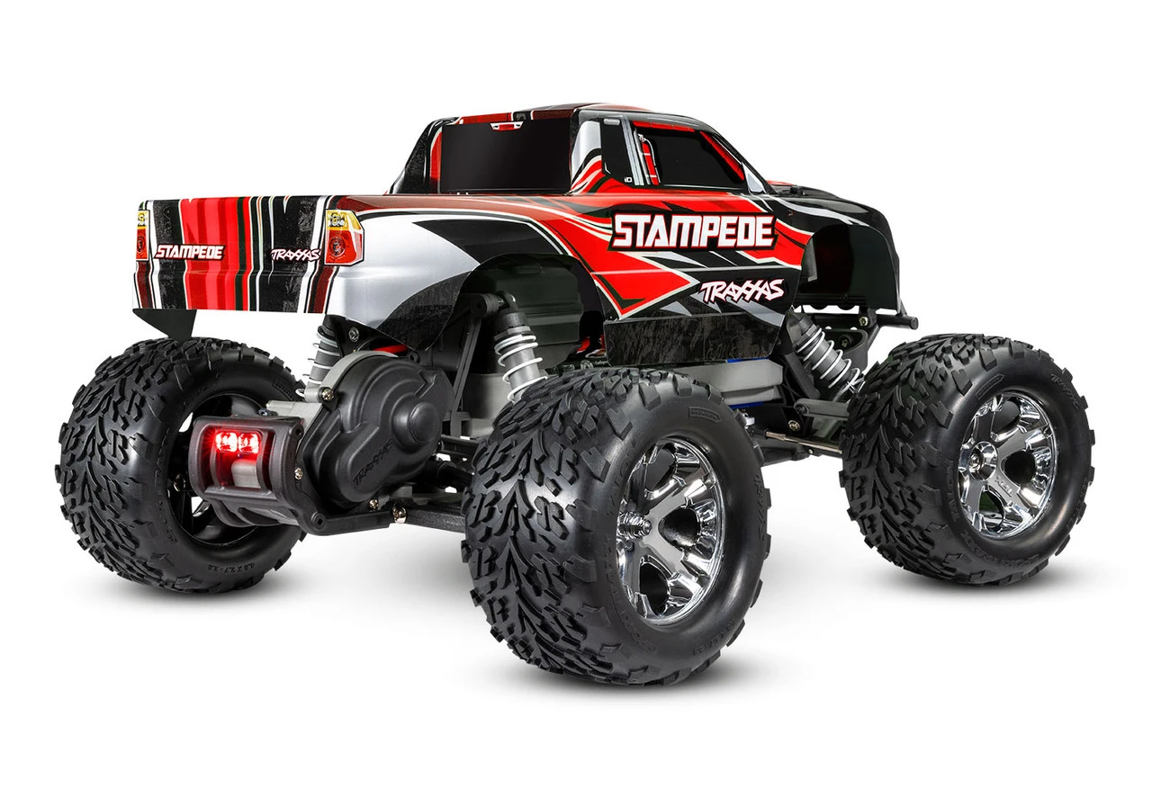 Traxxas Stampede 1/10 RTR Monster Truck W/XL-5 ESC, TQ 2.4GHz Radio, Battery & DC Charger, LED Lighting (Red) - Image 3