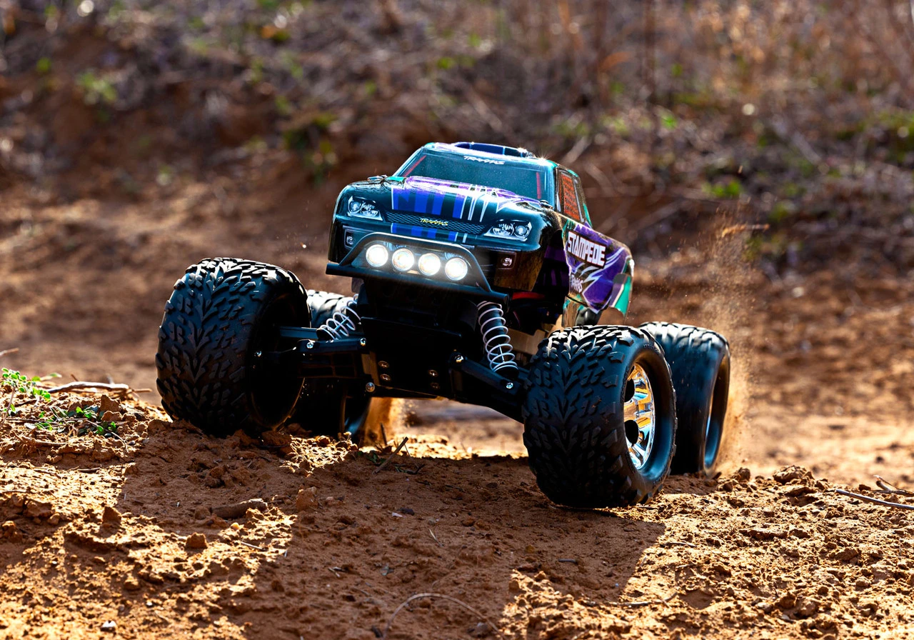 Traxxas Stampede 1/10 RTR Monster Truck W/XL-5 ESC, TQ 2.4GHz Radio, Battery & DC Charger, LED Lighting (Purple) - Image 5