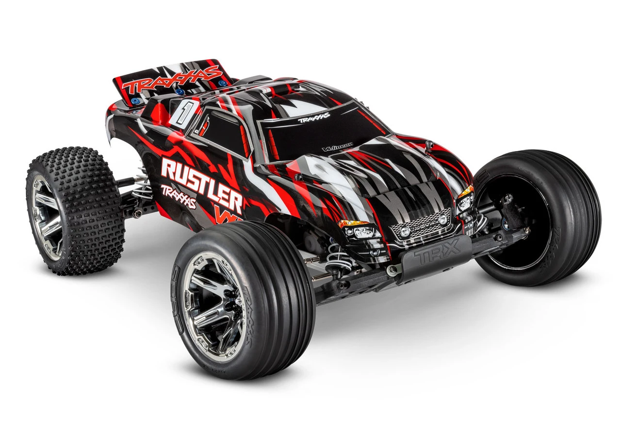 Traxxas Rustler VXL Brushless 1/10 RTR Stadium Truck W/ TQi 2.4GHz Radio And TSM, Magnum 272R Transmission (Red)