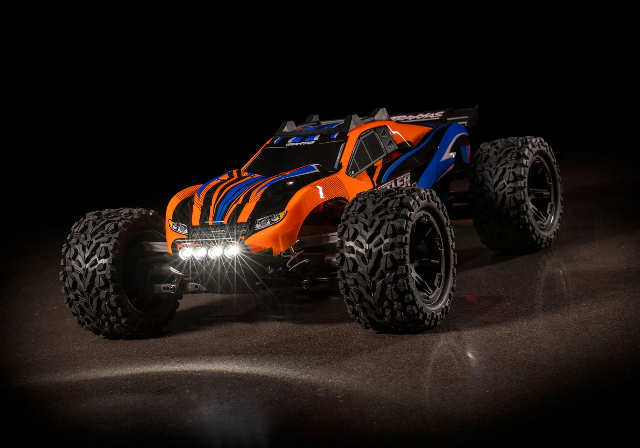 Traxxas Rustler 4X4 Brushed RTR 1/10 4WD Stadium Truck W/TQ 2.4GHz Radio & ID Battery & DC Charger, LED Lighting, Orange - Image 6