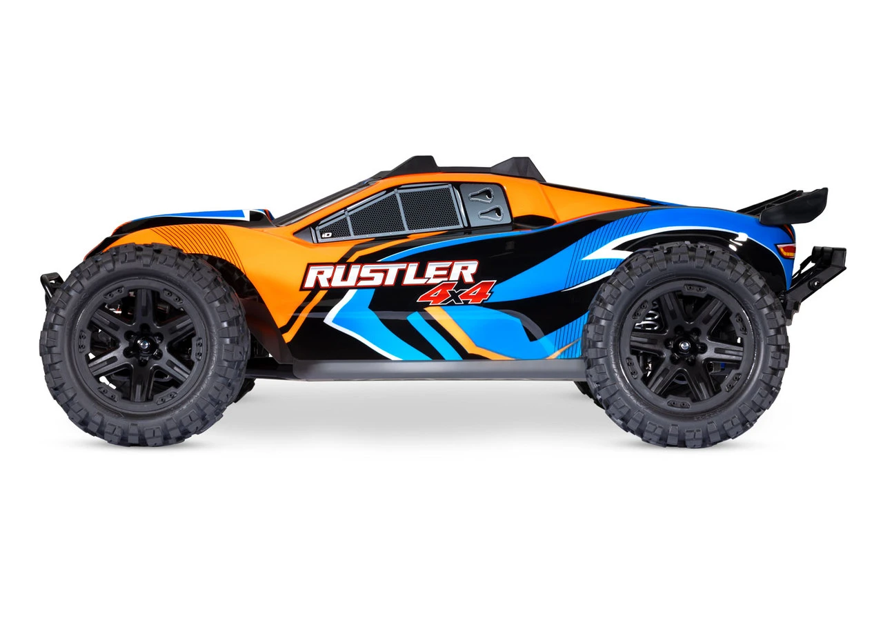 Traxxas Rustler 4X4 Brushed RTR 1/10 4WD Stadium Truck W/TQ 2.4GHz Radio & ID Battery & DC Charger, LED Lighting, Orange - Image 2