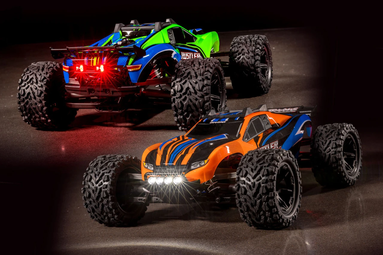 Traxxas Rustler 4X4 Brushed RTR 1/10 4WD Stadium Truck W/TQ 2.4GHz Radio & ID Battery & DC Charger, LED Lighting, Orange - Image 5