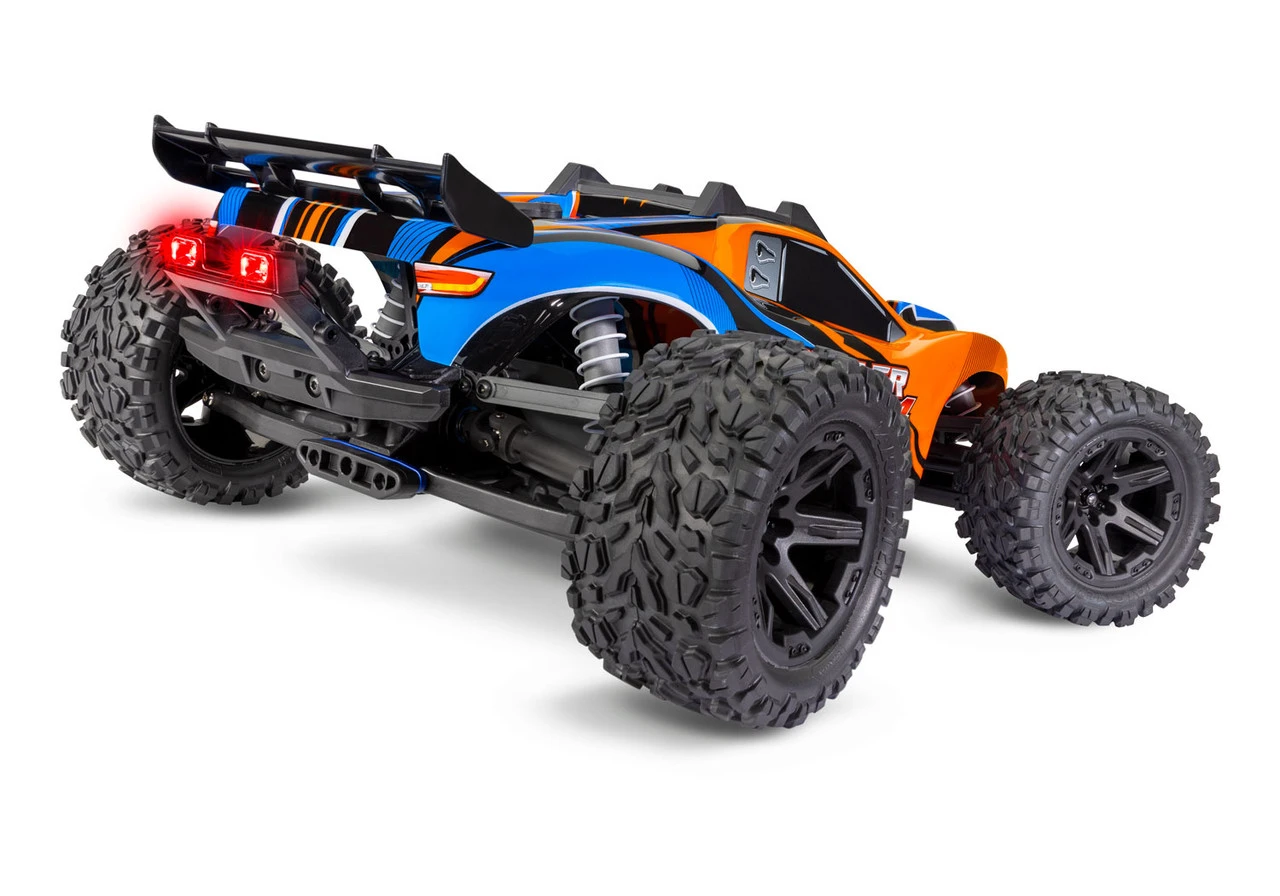Traxxas Rustler 4X4 Brushed RTR 1/10 4WD Stadium Truck W/TQ 2.4GHz Radio & ID Battery & DC Charger, LED Lighting, Orange - Image 3