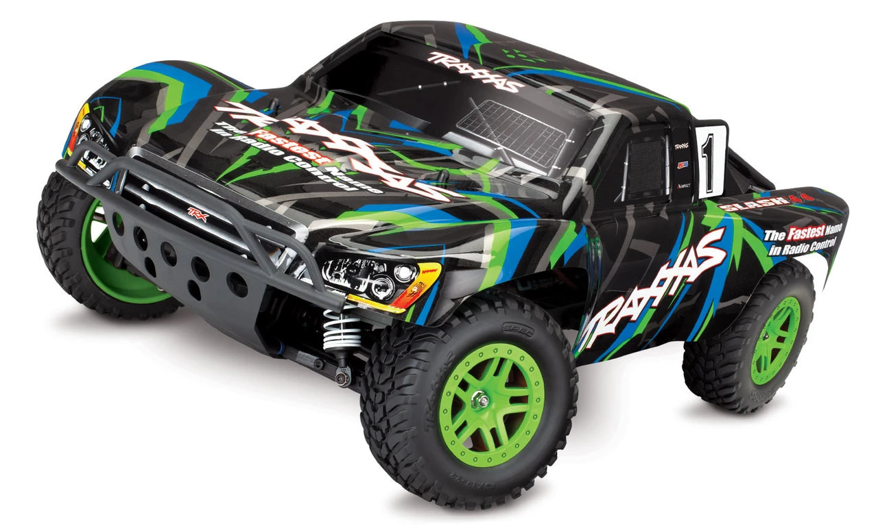 Traxxas Slash 4X4 RTR 4WD Brushed Short Course Truck With DC Charger/battery (Green)