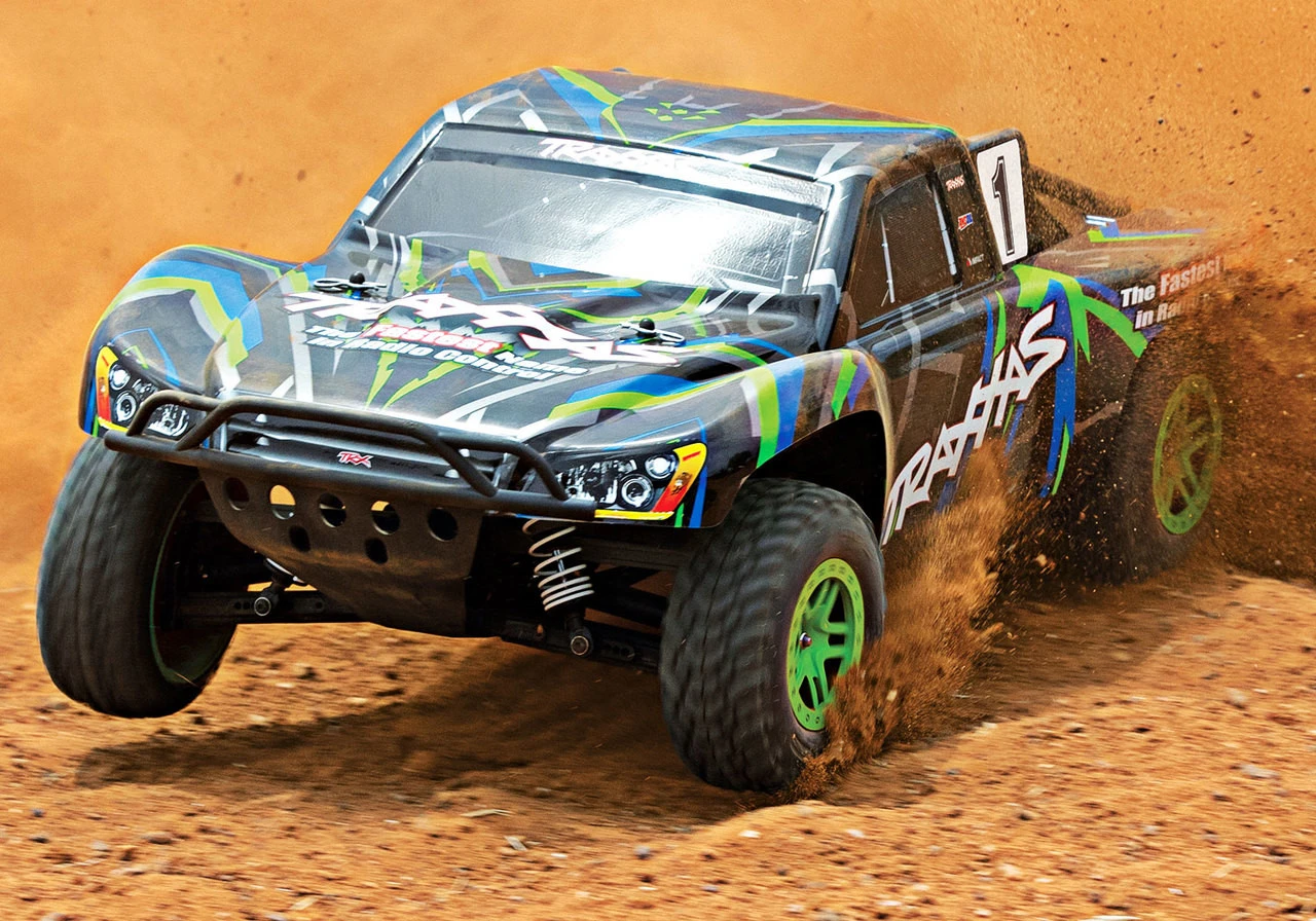 Traxxas Slash 4X4 RTR 4WD Brushed Short Course Truck With DC Charger/battery (Green) - Image 8