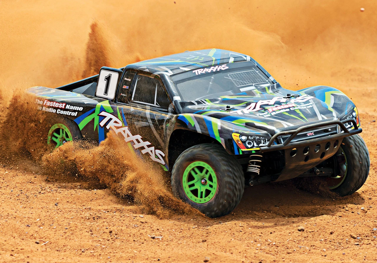 Traxxas Slash 4X4 RTR 4WD Brushed Short Course Truck With DC Charger/battery (Green) - Image 6