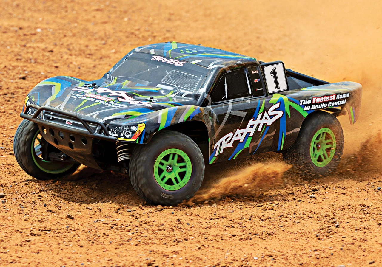 Traxxas Slash 4X4 RTR 4WD Brushed Short Course Truck With DC Charger/battery (Green) - Image 10