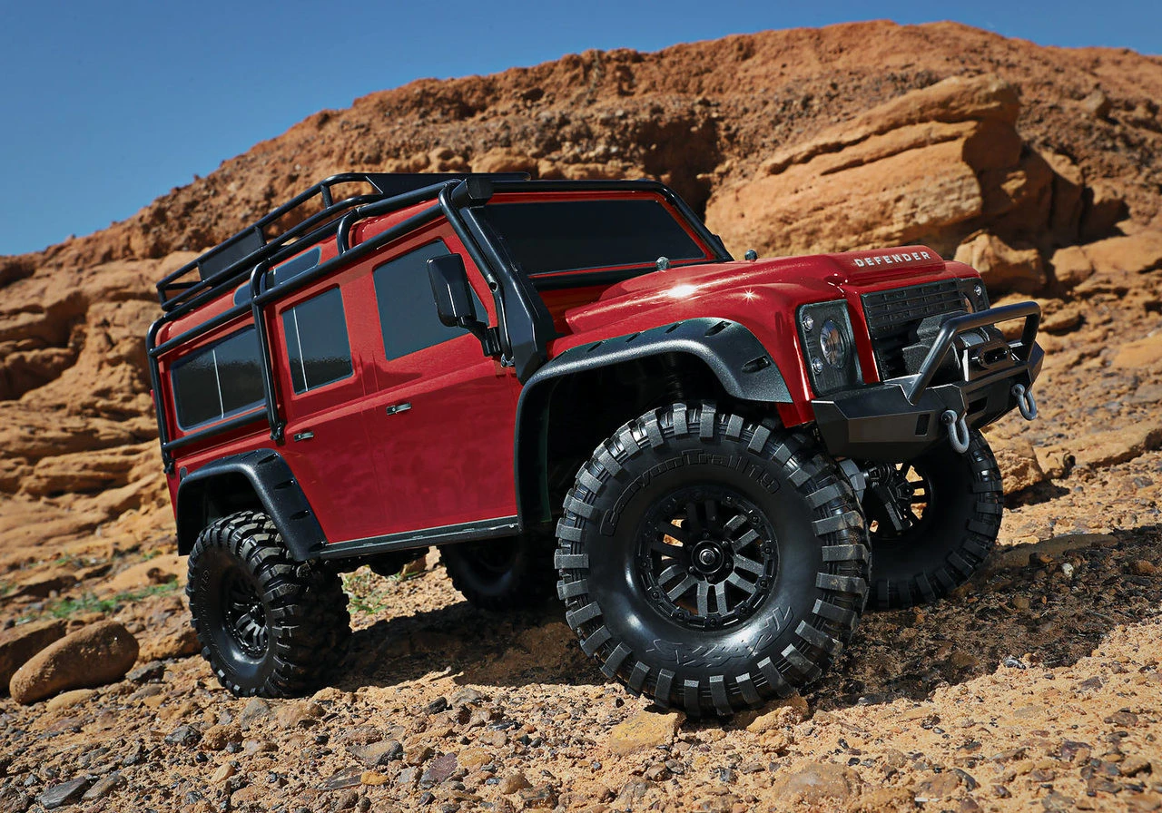 Traxxas TRX-4 1/10 Scale Trail Rock Crawler W/Land Rover Defender Body W/XL-5 ESC & TQi 2.4GHz Radio (Red) - Image 7