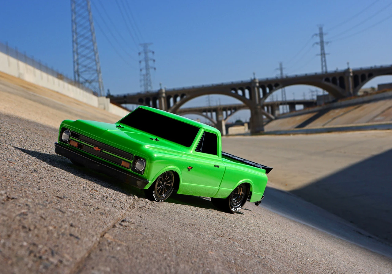 Traxxas Drag Slash 1/10 2WD RTR No Prep Truck W/1967 Chevrolet C10 Body Green Machine - Image 29