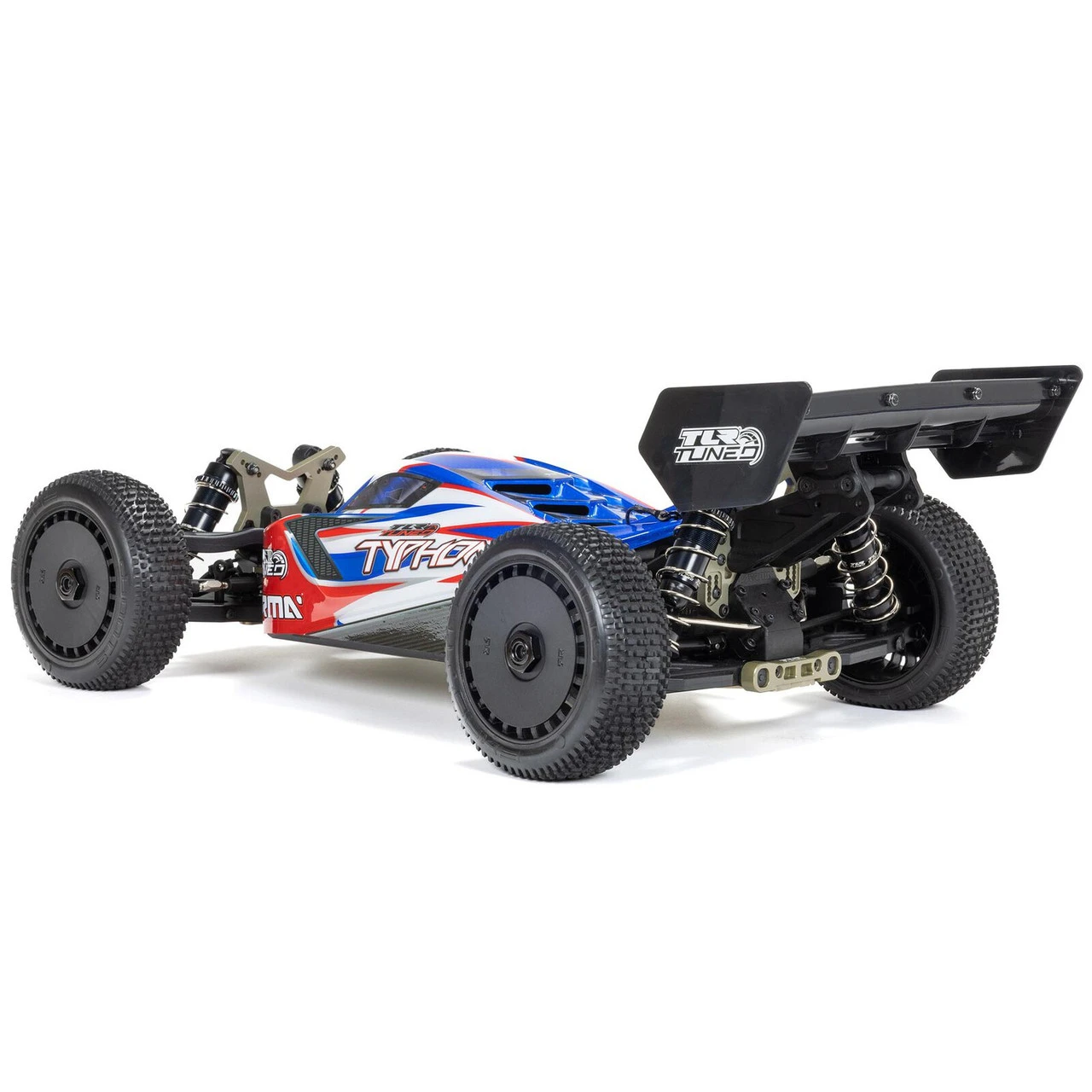 Arrma 1/8 TLR Tuned TYPHON 6S 4WD BLX Buggy RTR, Red/Blue - Image 3
