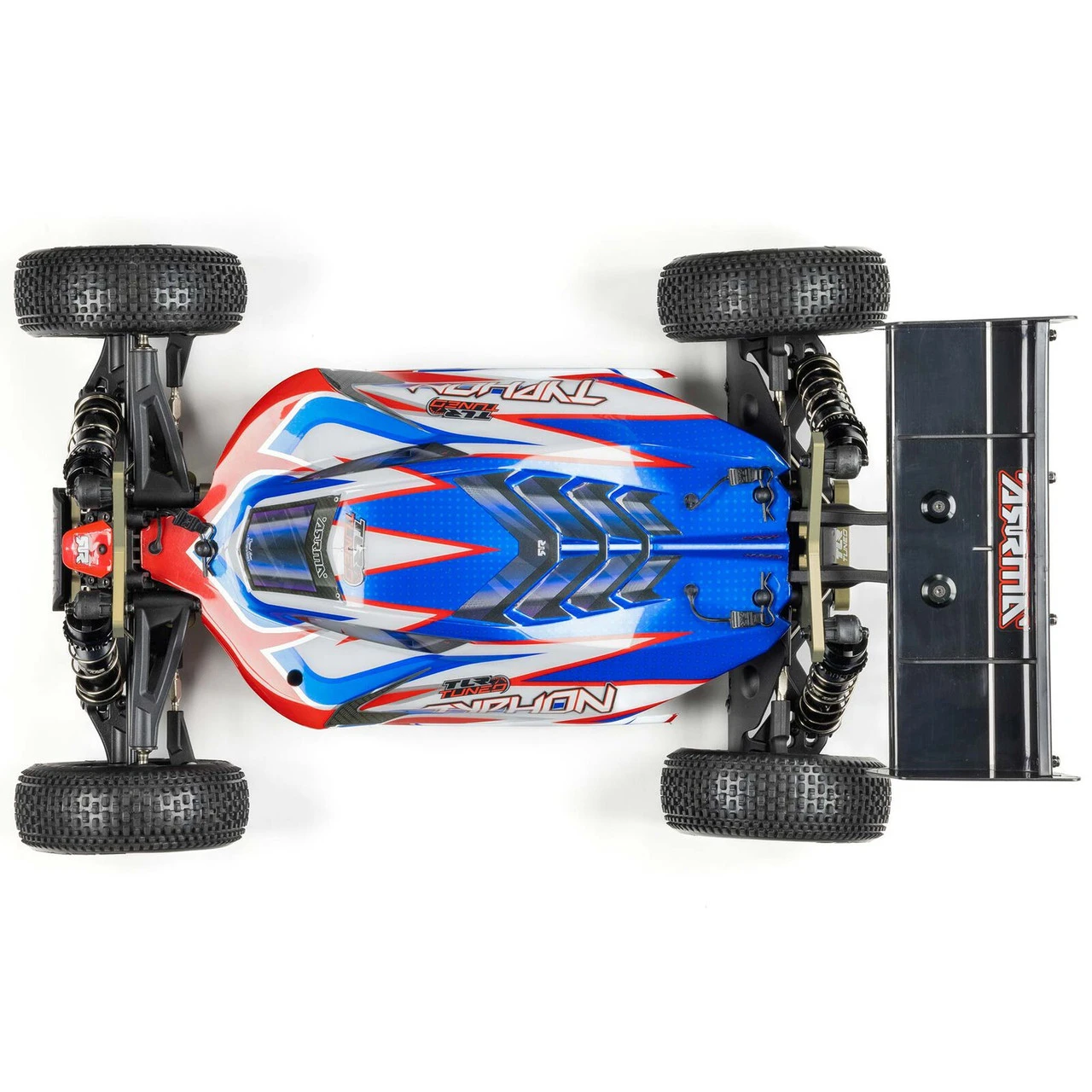 Arrma 1/8 TLR Tuned TYPHON 6S 4WD BLX Buggy RTR, Red/Blue - Image 8