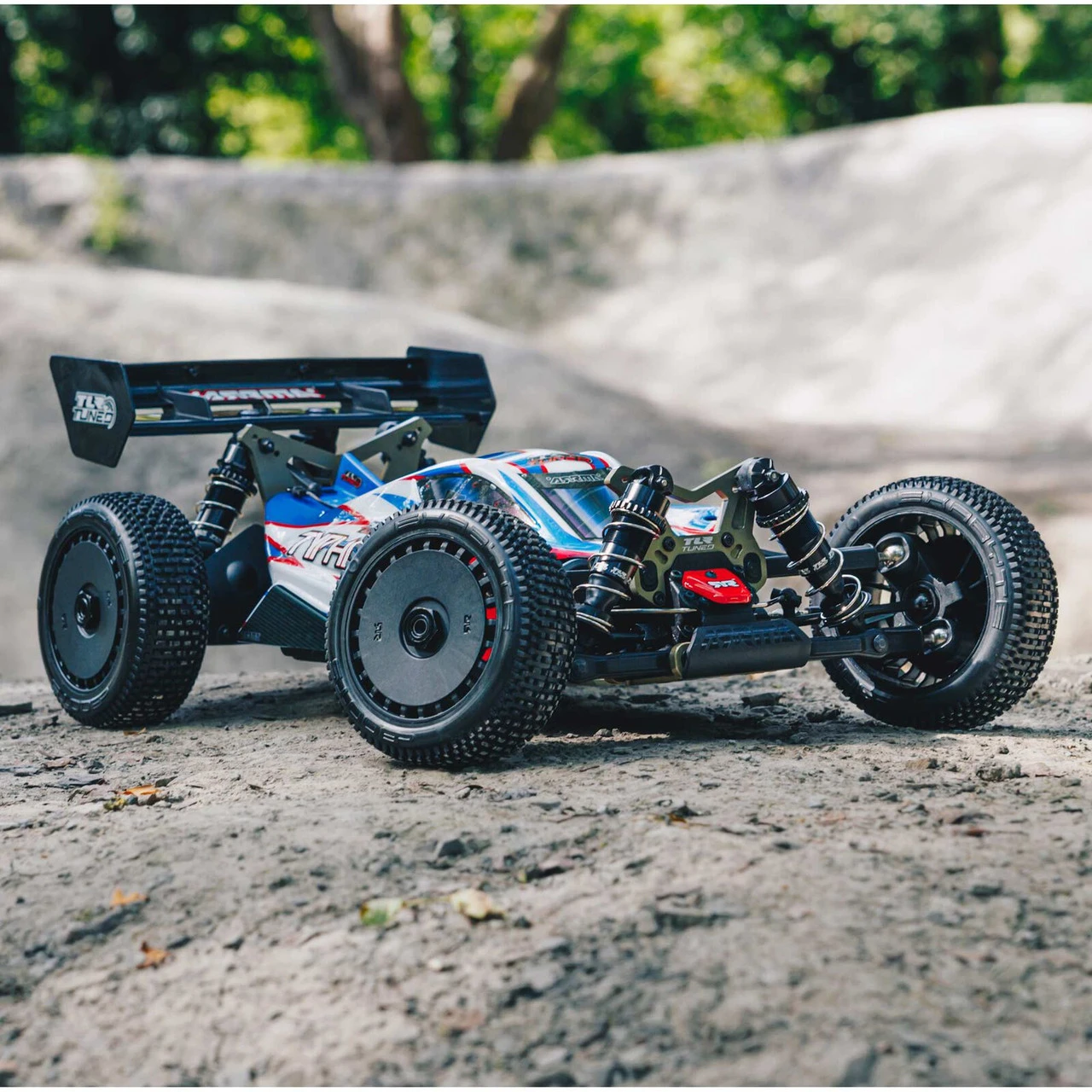 Arrma 1/8 TLR Tuned TYPHON 6S 4WD BLX Buggy RTR, Red/Blue - Image 28