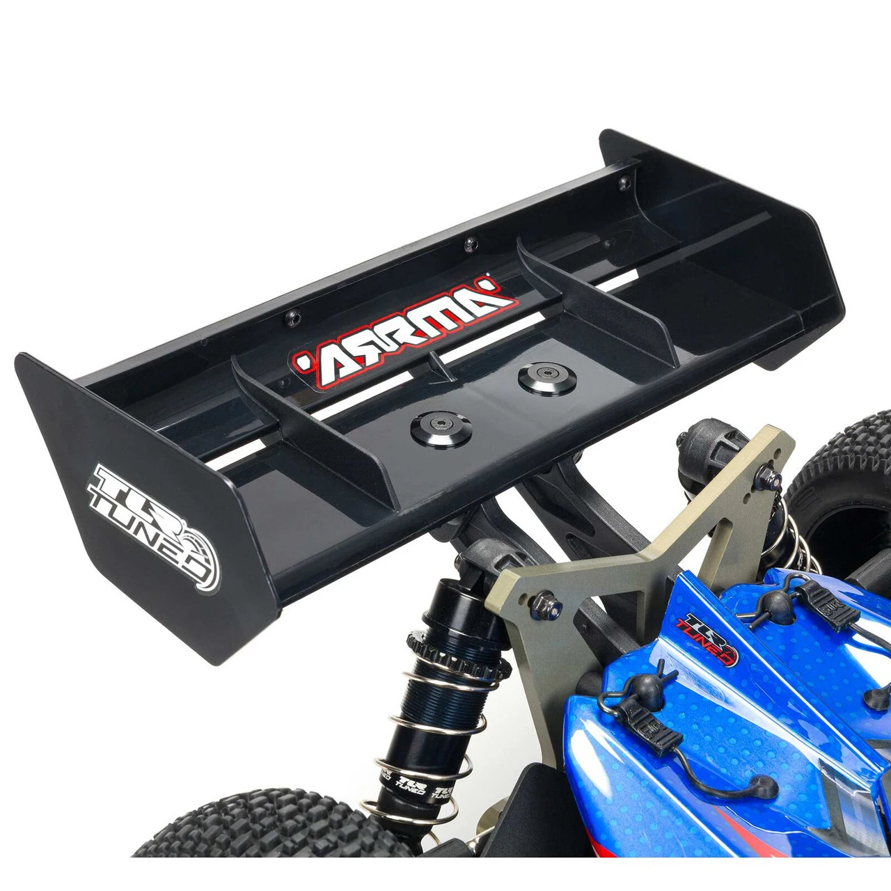 Arrma 1/8 TLR Tuned TYPHON 6S 4WD BLX Buggy RTR, Red/Blue - Image 19