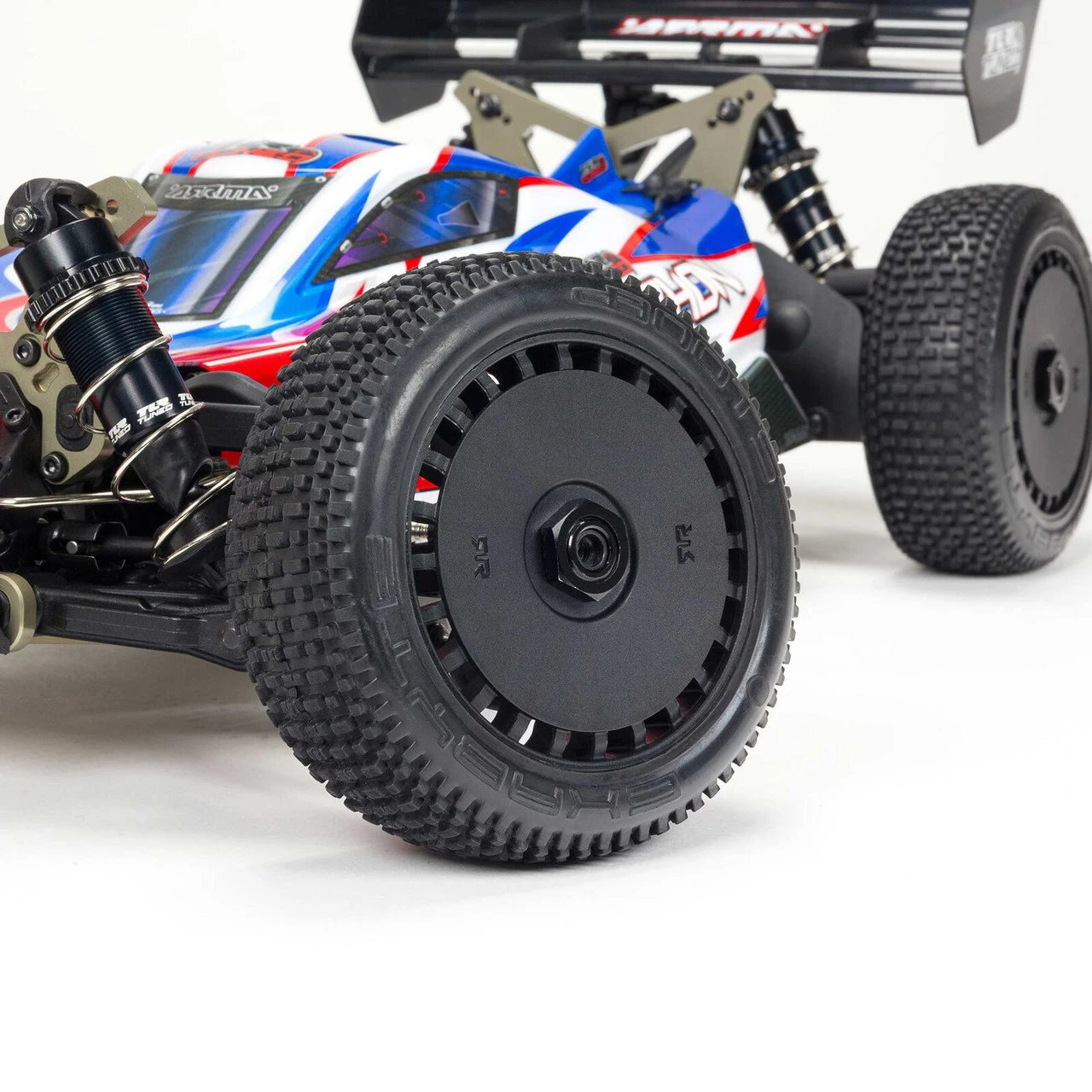 Arrma 1/8 TLR Tuned TYPHON 6S 4WD BLX Buggy RTR, Red/Blue - Image 20
