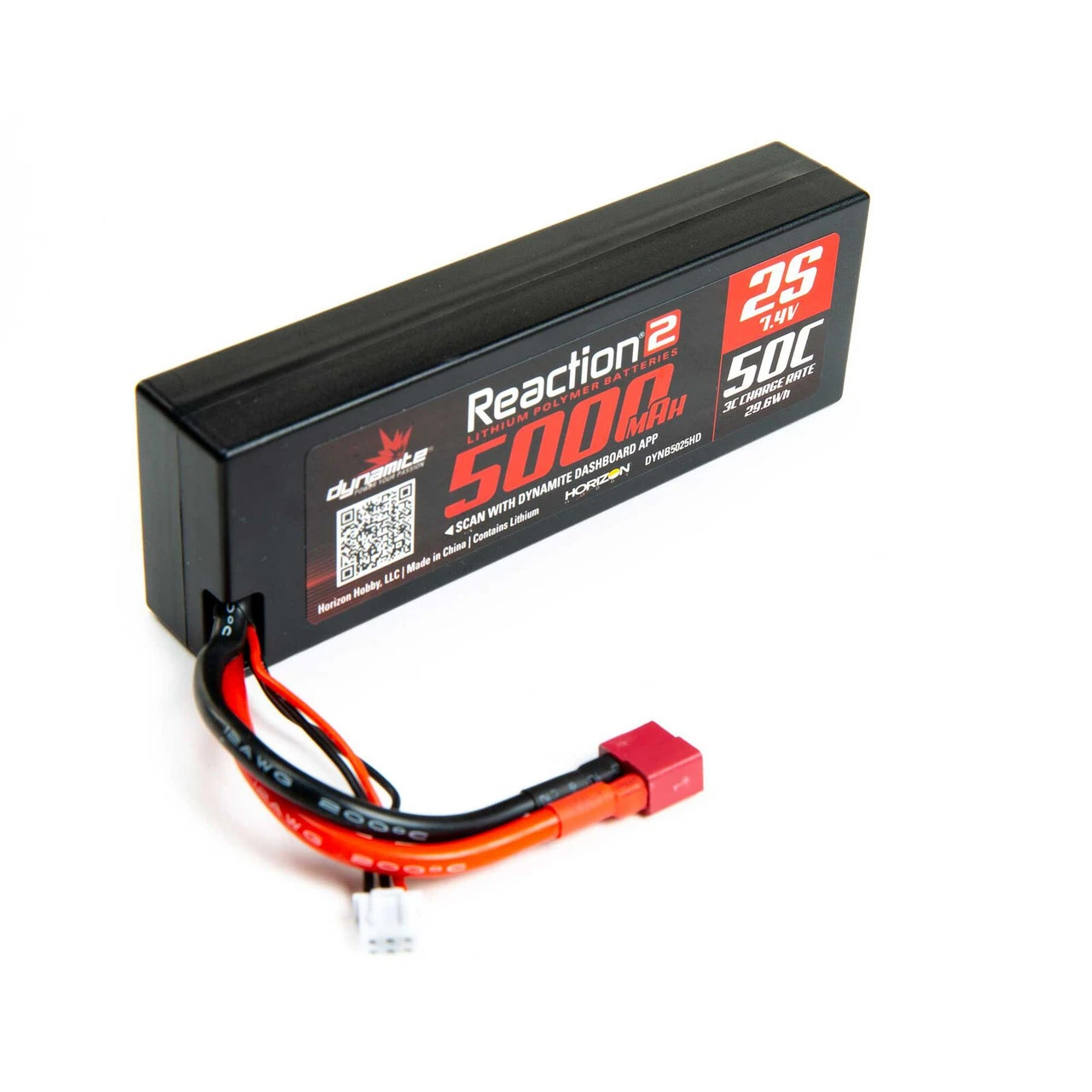 Dynamite 7.4V 5000mAh 2S 50C Reaction Hardcase LiPo Battery W/ Deans Plug