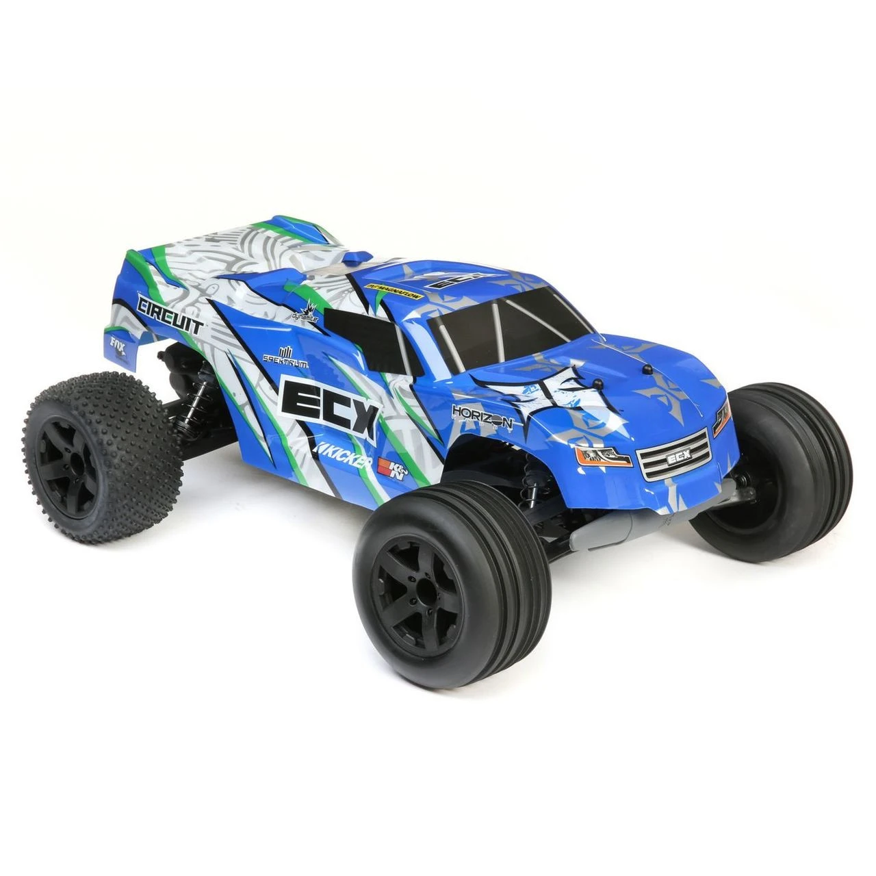 ECX 1/10 Circuit 2WD Stadium Truck Brushed RTR (Blue/White) - Image 2