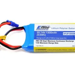 Eflite E-flite 2S LiPo Battery Pack 20C W/EC2 Connector (7.4V/1300mAh) EFLB13002S20