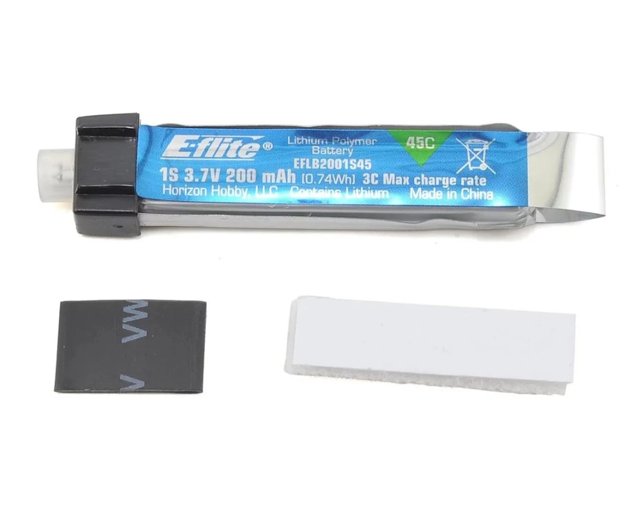 Eflite E-Flite 1S LiPo Battery Pack 45C (3.7V/200mAh) EFLB2001S45