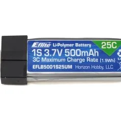 Eflite E-flite 1S EFLB5001S25UM 25C High Current LiPo Battery Pack W/UMX Connector (3.7V/500mAh)