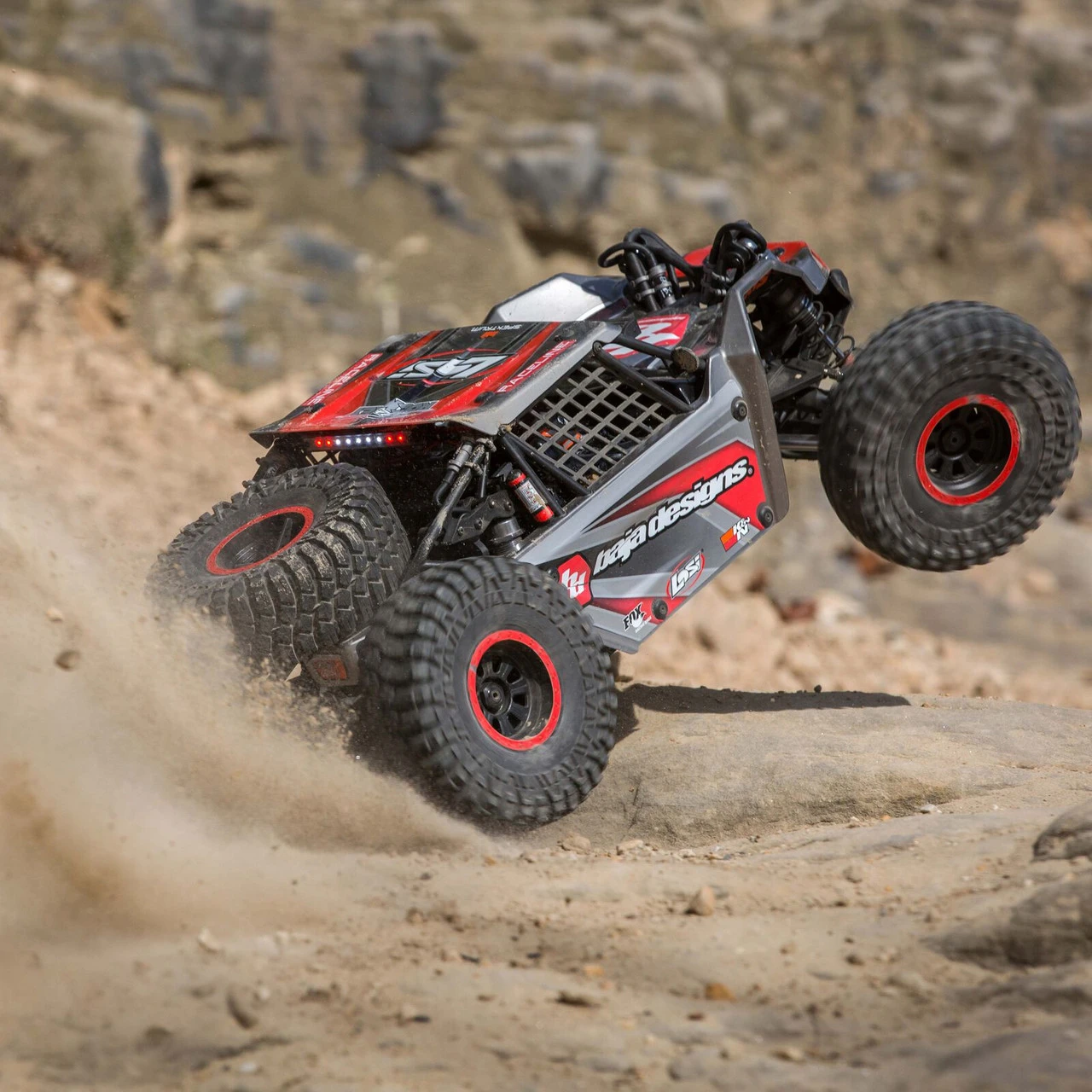 Losi Super Rock Rey: 1/6 4WD Elec Rock Racer, RTR Gray - Image 12