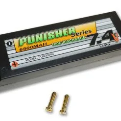 Punisher Series 6500mah 100C 2cell Lipo (4mm Bullet) 7.4V Battery