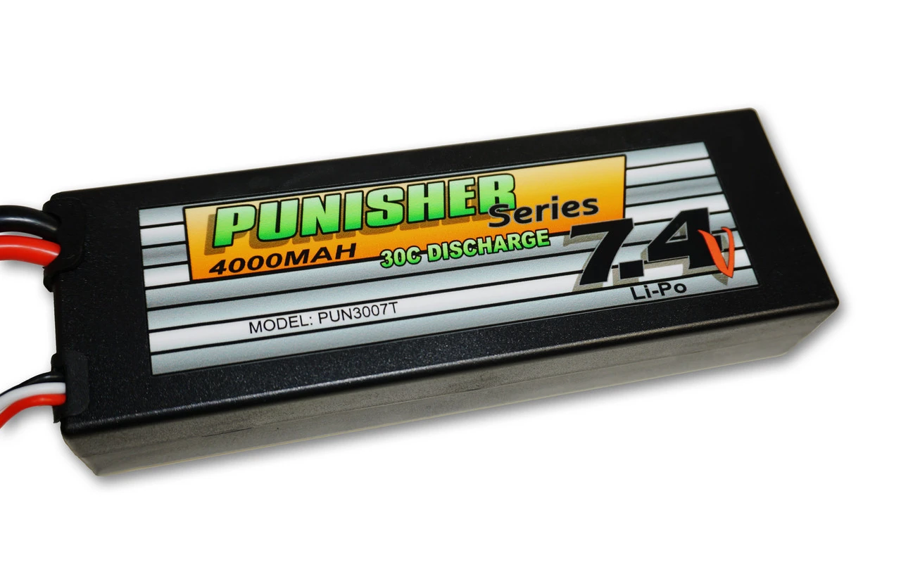 Punisher Series 4000mah 30C 2cell Lipo (Traxxas Plug) 7.4V Battery