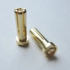 TQ Wire 2507 5mm "Low Profile" Male Bullet Connector (Gold) (2)