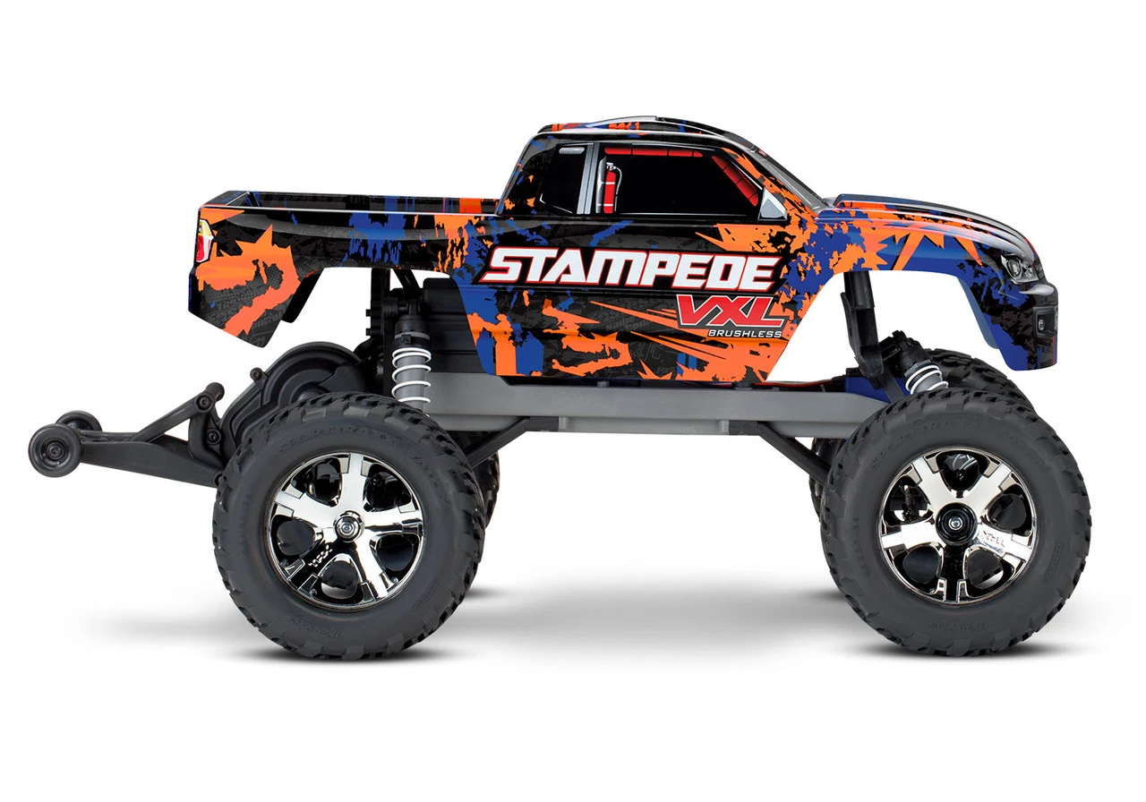 Traxxas Stampede VXL Brushless 1/10 RTR 2WD Monster Truck W/TQi 2.4GHz Radio & TSM (Orange) - Image 2