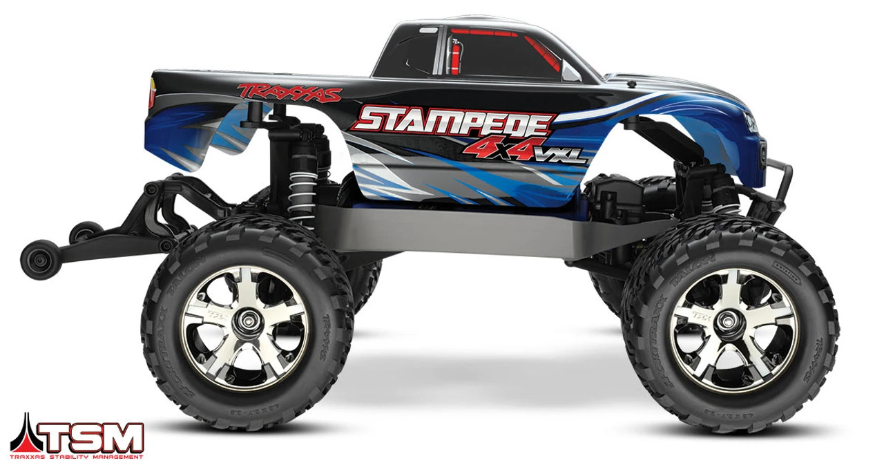 Traxxas Stampede 4X4 VXL Brushless 1/10 4WD RTR Monster Truck W/ TSM & TQi Radio (Blue) - Image 3