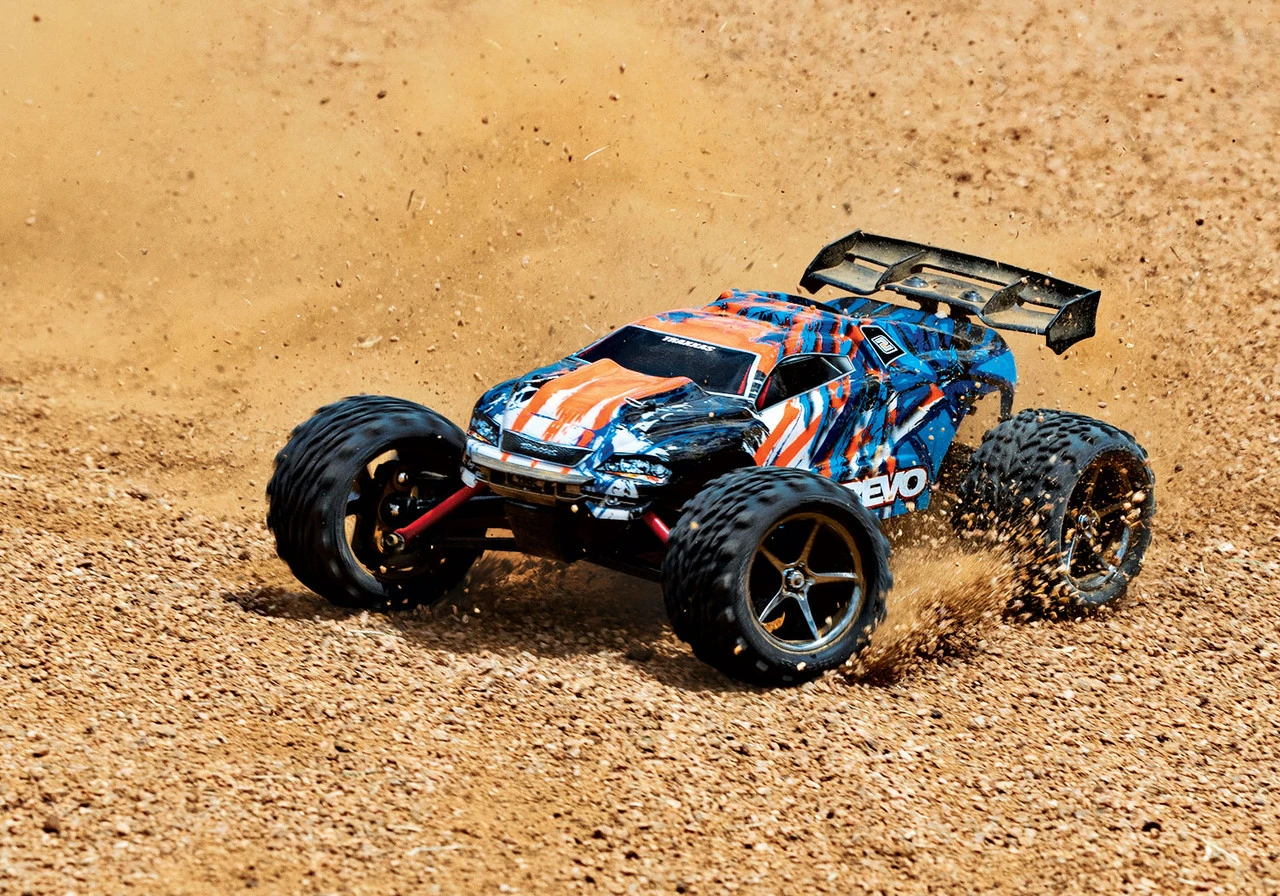 Traxxas E-Revo 1/16 4WD Brushed RTR Truck (Orange) W/2.4GHz Radio, Battery And DC Charger - Image 8