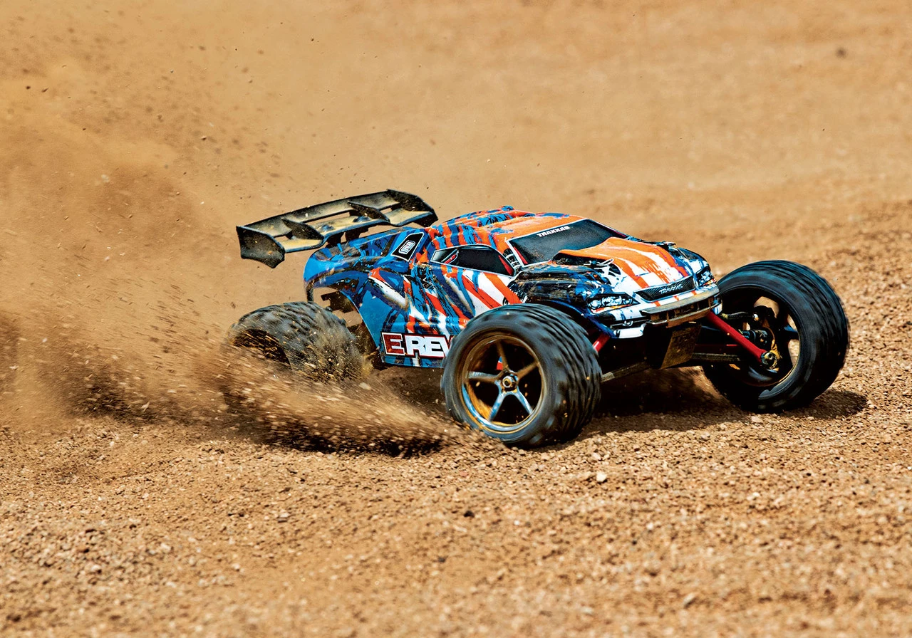 Traxxas E-Revo 1/16 4WD Brushed RTR Truck (Orange) W/2.4GHz Radio, Battery And DC Charger - Image 9