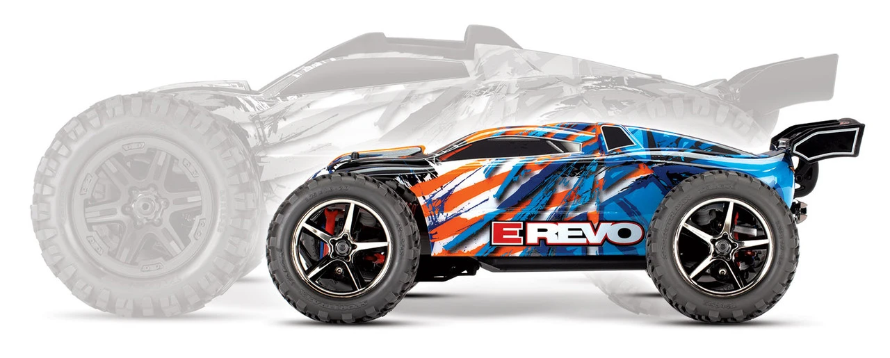 Traxxas E-Revo 1/16 4WD Brushed RTR Truck (Orange) W/2.4GHz Radio, Battery And DC Charger - Image 4