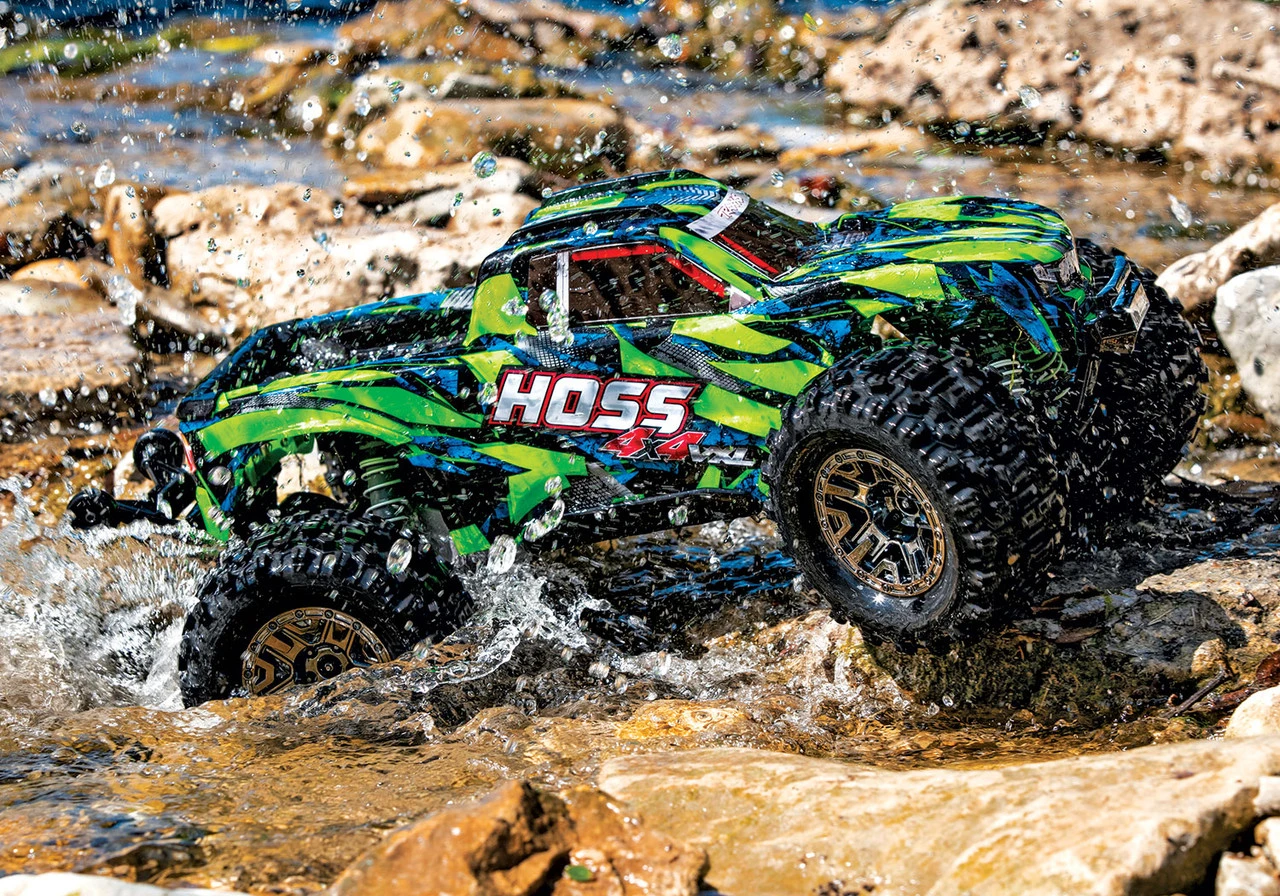 Traxxas Hoss 4X4 VXL 1/10 Scale Monster Truck W/ TQi Traxxas Link Enabled 2.4Ghz Radio System & TSM (Green) - Image 11