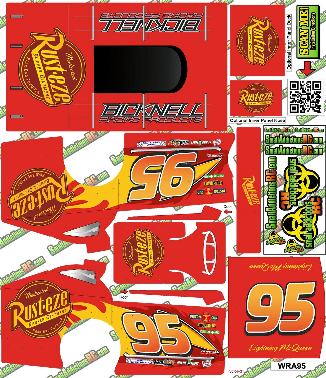 Small Addictions RC Wrap Addicts #95 Lighting McQueen Rust-eze MudBoss Wrap