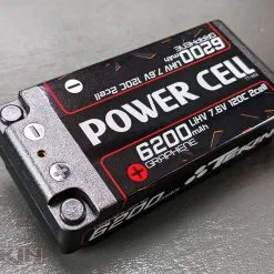 Tekin Power Cell 2S Hard Case Shorty 120C Graphene LiPo Battery (7.6V/6200mAh) W/5mm Bullets