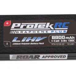 ProTek RC 1S 130C Low IR Si-Graphene + HV LiPo Battery (3.8V/8800mAh) W/4mm Connectors (ROAR Approved)