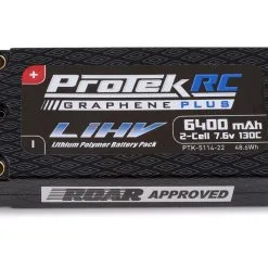 ProTek RC 2S 130C Low IR Si-Graphene + HV Shorty LiPo Battery (7.6V/6400mAh) W/5mm Connectors (ROAR Approved)