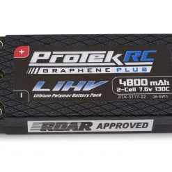 ProTek RC 2S 130C Low IR Si-Graphene + HV LCG Shorty LiPo Battery (7.6V/4800mAh) W/5mm Connectors (ROAR Approved)