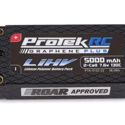 ProTek RC 2S 130C Low IR Si-Graphene + HV Shorty LiPo Battery (7.6V/5000mAh) W/5mm Connectors (ROAR Approved)