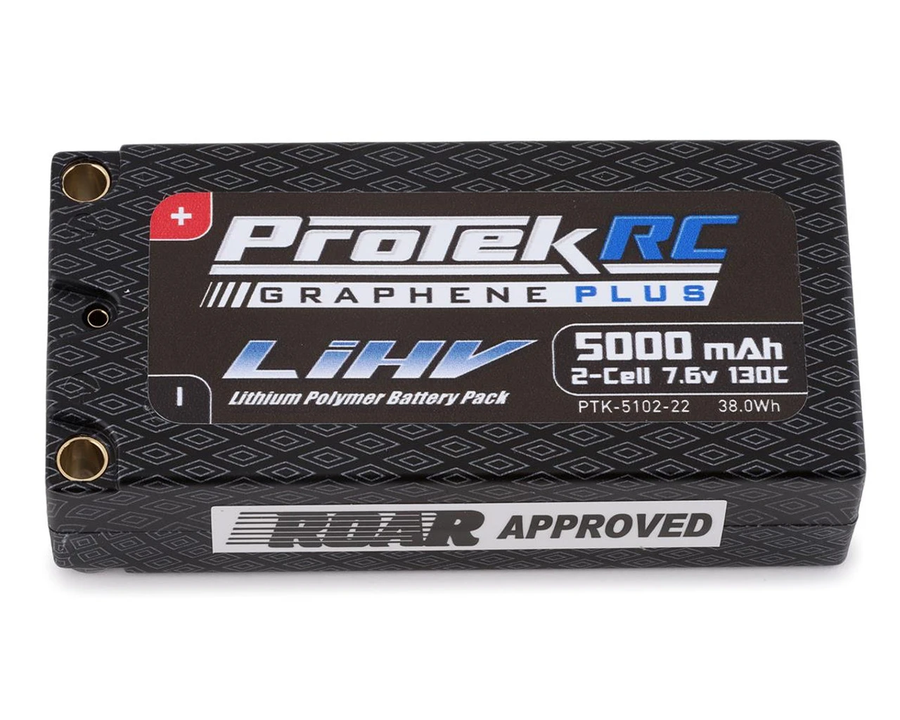 ProTek RC 2S 130C Low IR Si-Graphene + HV Shorty LiPo Battery (7.6V/5000mAh) W/5mm Connectors (ROAR Approved)