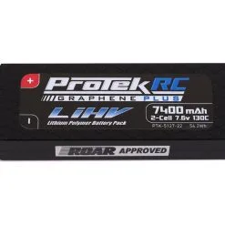ProTek RC 2S 130C Low IR Si-Graphene + HV LiPo Battery (7.6V/7400mAh) W/5mm Connectors (ROAR Approved)