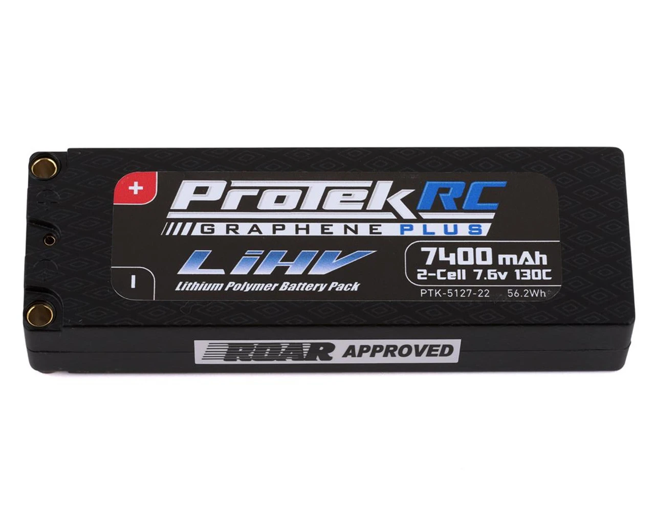 ProTek RC 2S 130C Low IR Si-Graphene + HV LiPo Battery (7.6V/7400mAh) W/5mm Connectors (ROAR Approved)