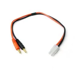 Racers Edge 1619 Charge Adapter: Male Tamiya To Male 4mm Bullets, 300mm Wire