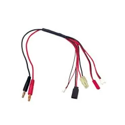 Racers Edge 1625 5-Function Mini/Micro Charge Adapter To Male 4mm Bullets-300mm