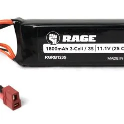 Rage RC 11.1V 3S 1800mAh Lipo Battery W/ T-Plug: Black Marlin Brushless